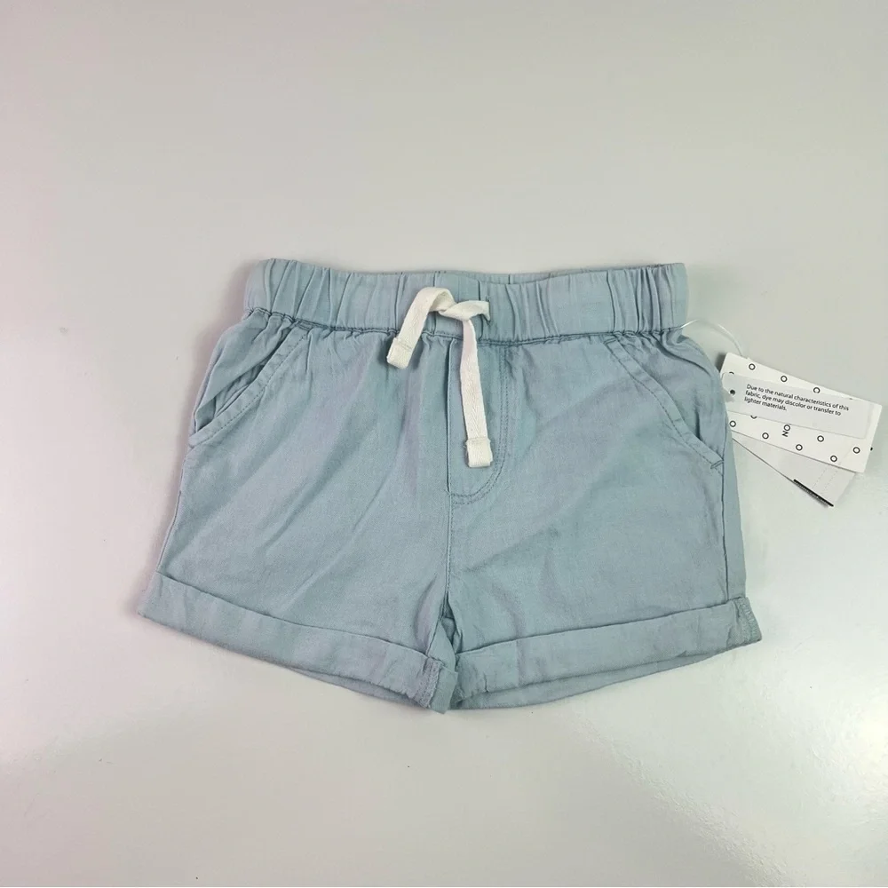 Nordstrom Baby Denim Colored Drawstring Shorts Sz 9 months NWT